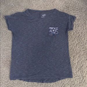 JUSTICE T-SHIRT WITH GLITTER POCKET